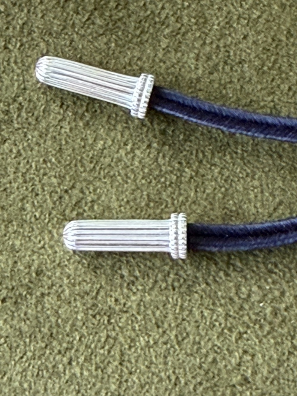 Diamond Rectangle Barre Medallion with Diamond & Removable Silk Cord Necklace - Picture 11 of 16